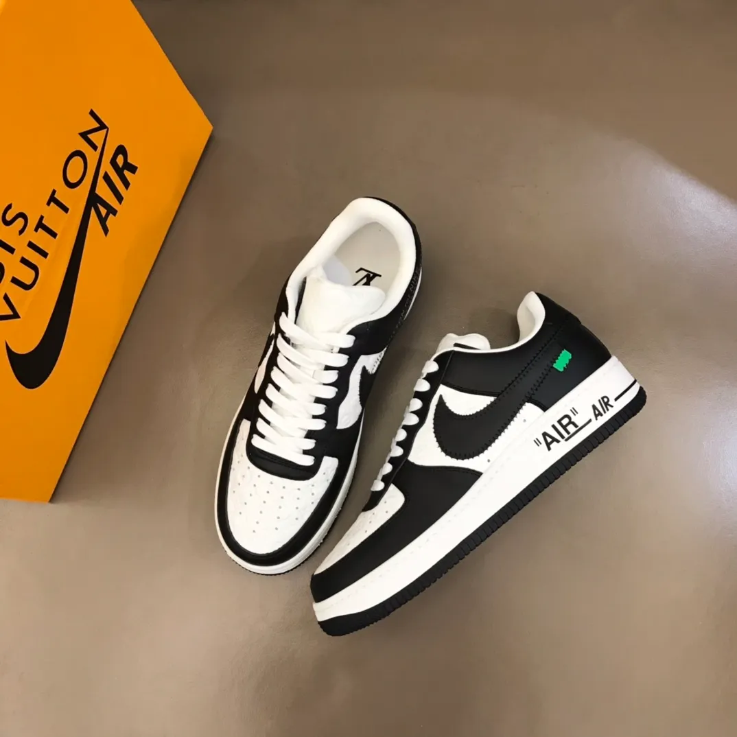 Men's shoes 💰p420 "*OUIS *UITTO*" x OFF-WHITE x Nike tripartite collaboration! Trendy and cool men's casual sports shoes with unrivaled color matching. The design idea basically continues the style of THE TEN. The Swoosh line and tongue label have a very familiar visual effect and are both fashionable and trendy! A must-have for fashionistas! The effect on your feet is absolutely stunning! Size: 38-45